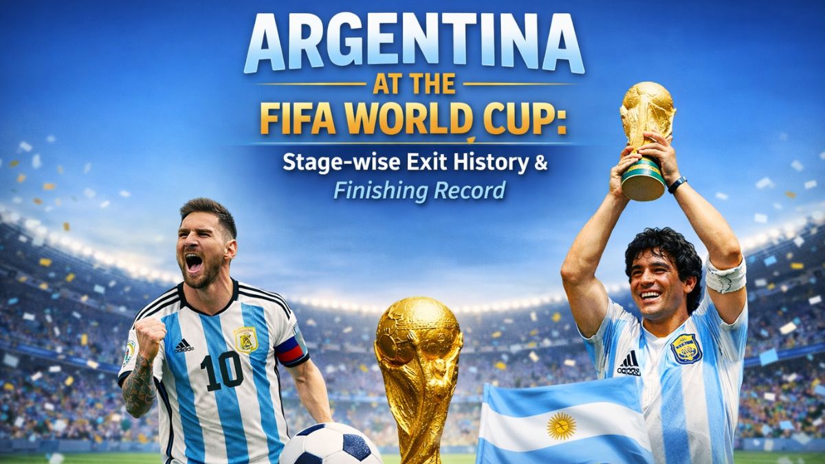 Argentina FIFA World Cup history infographic showing stage-wise exits and finishing record
