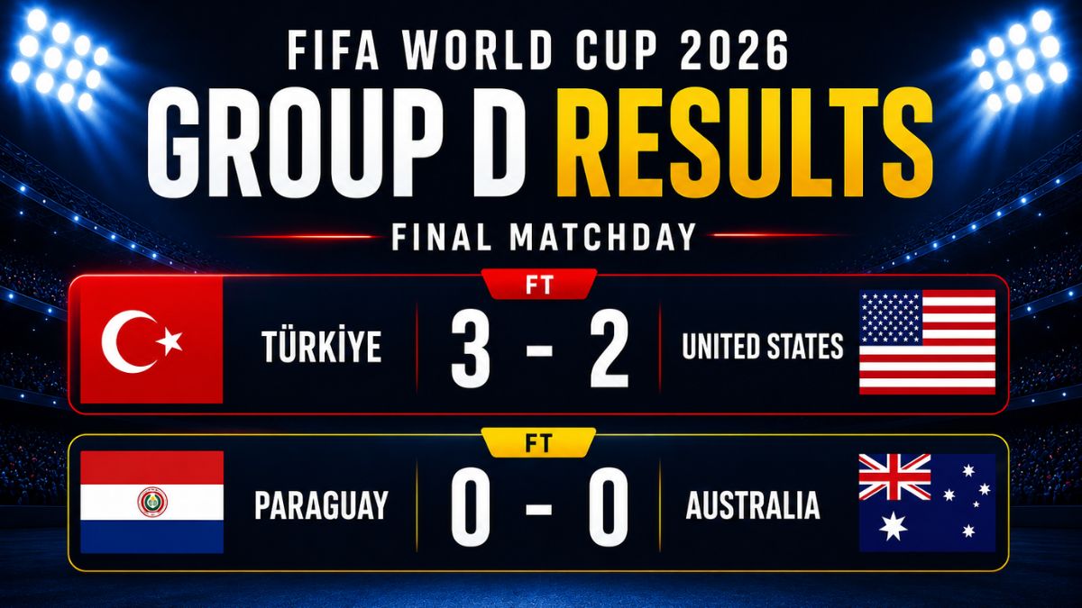 Turkey beat USA 3-2 while Australia qualified for the Round of 32 after a 0-0 draw with Paraguay in the FIFA World Cup 2026 Group D final matchday.