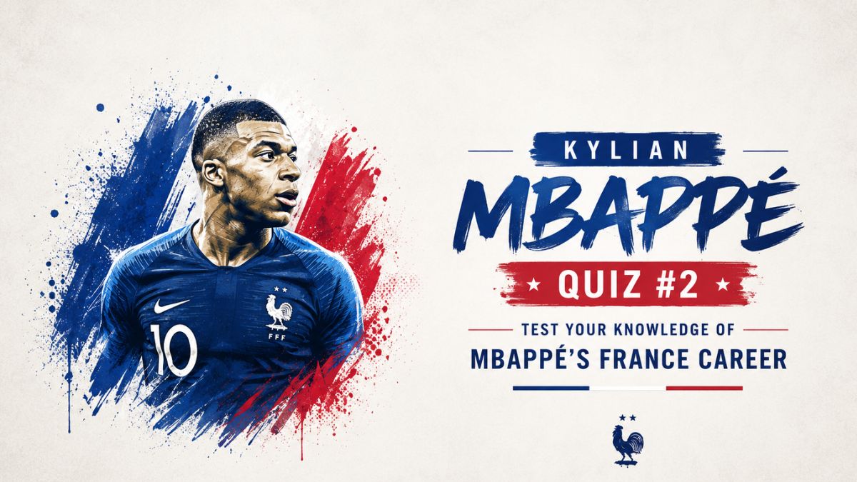 Kylian Mbappé France Career Quiz featured image with France national team theme